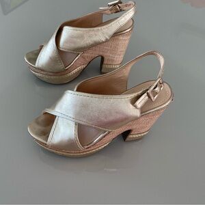 Gold Women's Wedge Sandals